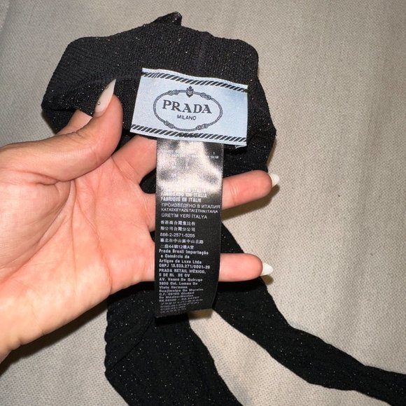 PRADA - Striped Metallic Tights - Picture 7 of 8